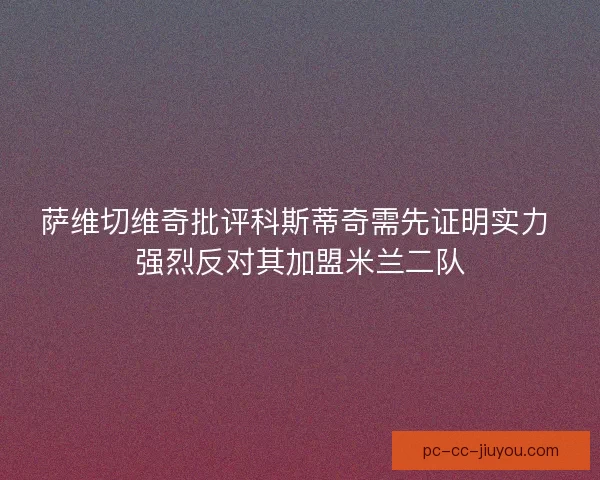 萨维切维奇批评科斯蒂奇需先证明实力 强烈反对其加盟米兰二队